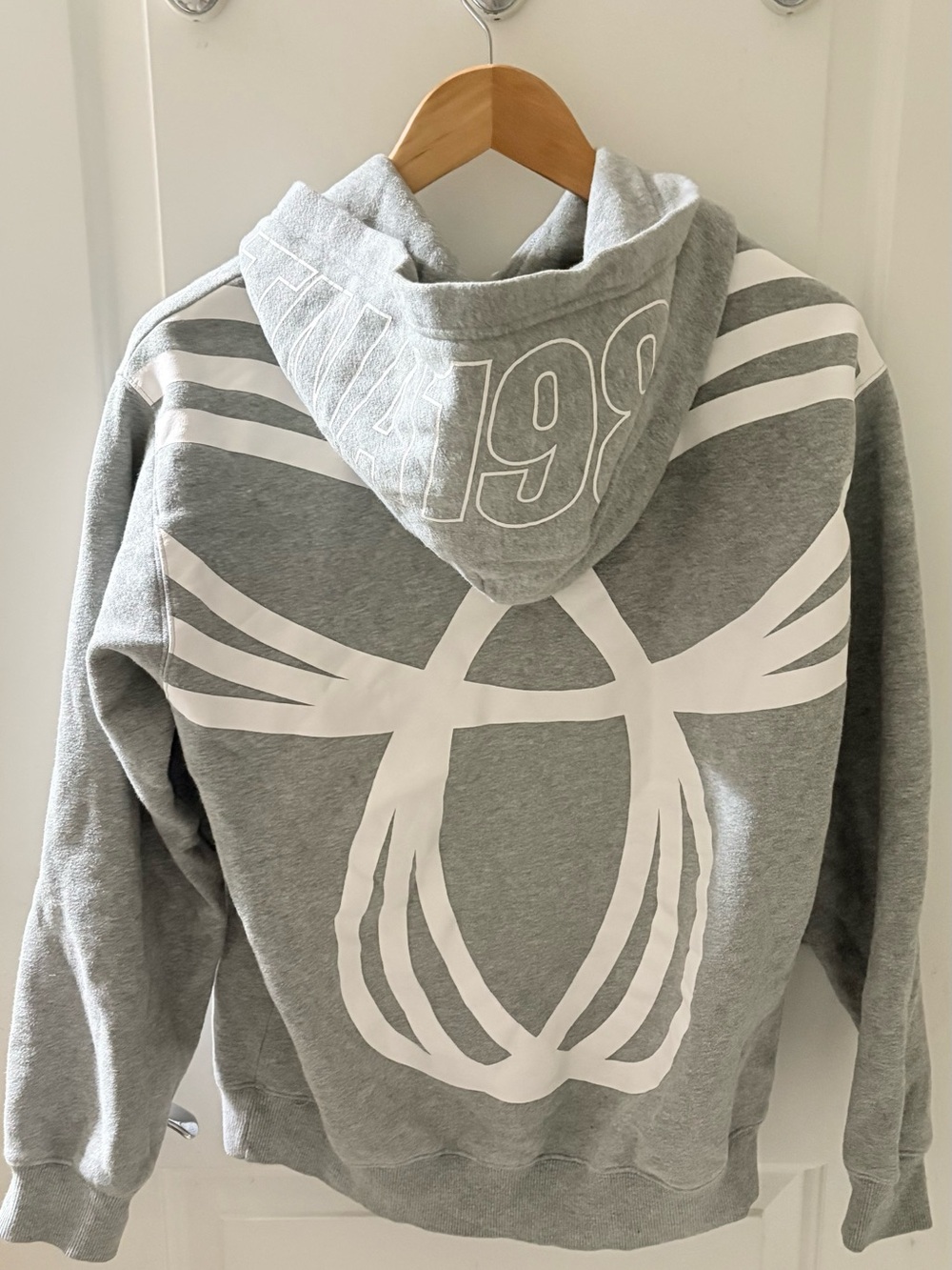 TNA Gray Crewneck Hoodie with White Graphic Back
